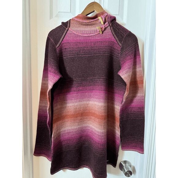 PrAna Women's S Mariana Wool Blend Sweater Pullover Crew‎ Neck Pink Striped - Picture 1 of 5